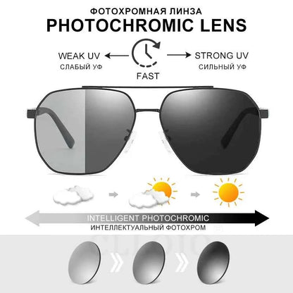 CLLOIO Classic Photochromic Sunglasses Men Women Polarized Driving Shades Sun Glasses Travel Anti-glare Chameleon Glasses