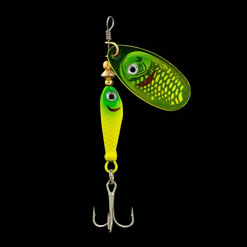 9g Rotating Fishing Bait Spoon Lure Metal Triple Hook Artificial Fish Wobbler Feeder for Enhanced Fishing Experience