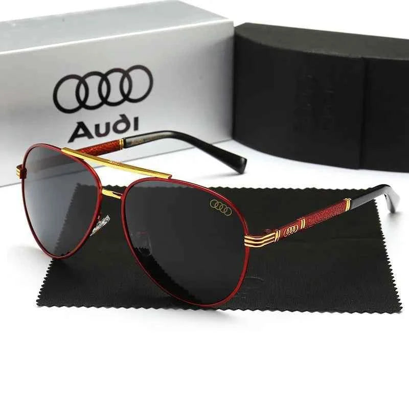 Audi UV400 Polarized AntiGlare Retro Flight Sunglasses Glasses for Motorcycle Classic FrogEye Outdoor Glasses Men Women 501