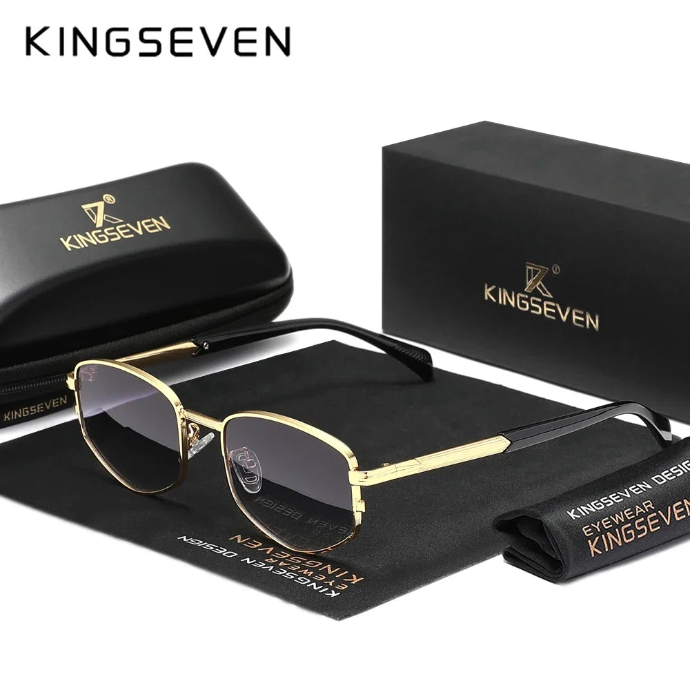 KINGSEVEN 9019 Small Oval Sunglasses – Alloy Frame, UV400, Unisex