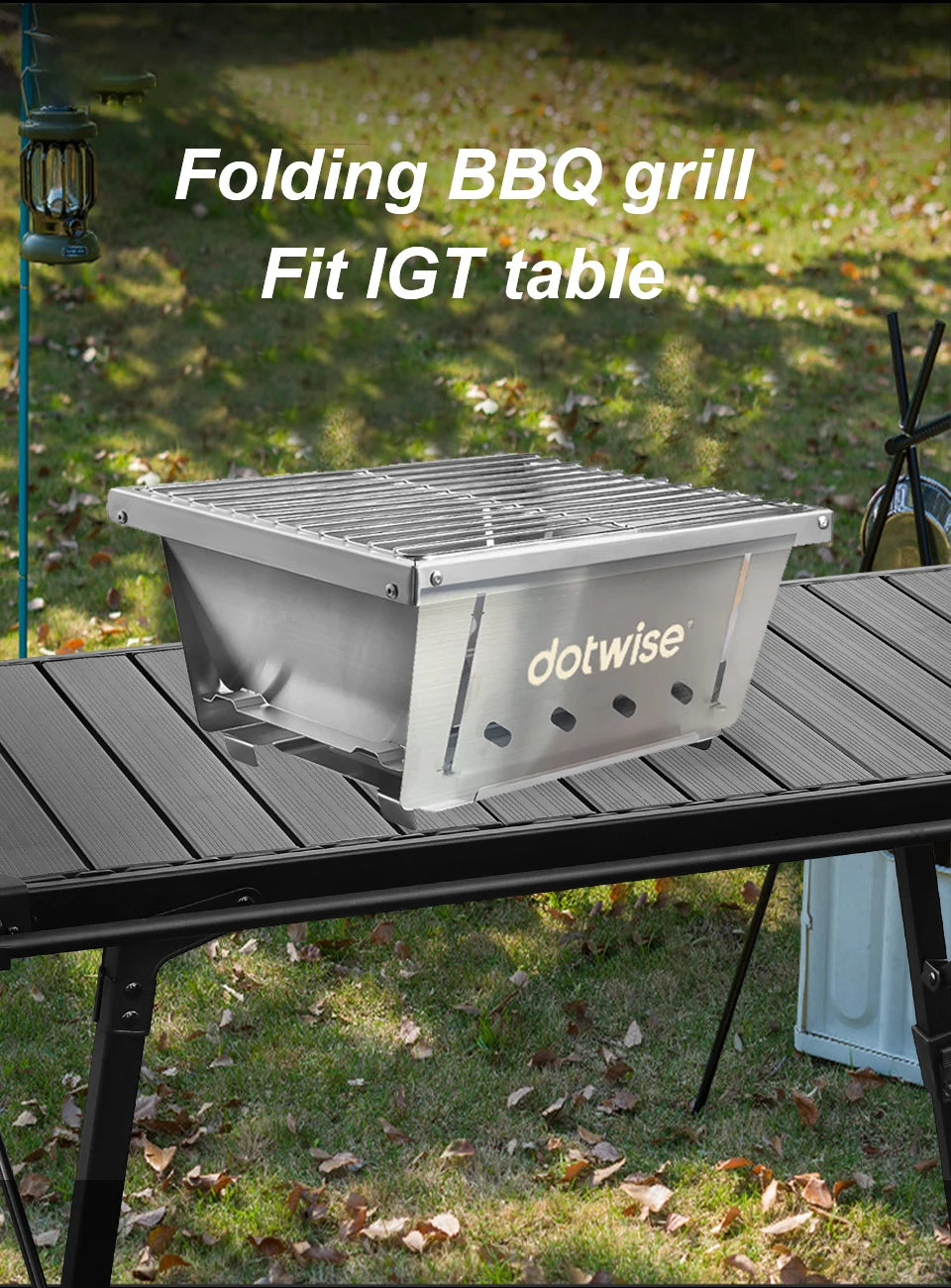304 Stainless Steel Barbecue Grill Portable Outdoor Stove IGT Table Stove Folding Firewood Stove Barbecue Camping Stove