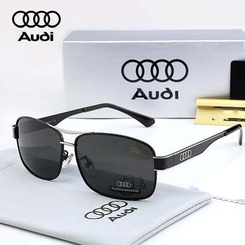 Audi Luxury Polarized Sunglasses – UV400 Anti-Reflective Rectangle Frame Unisex Driving &amp; Outdoor Eyewear (Model 55303)