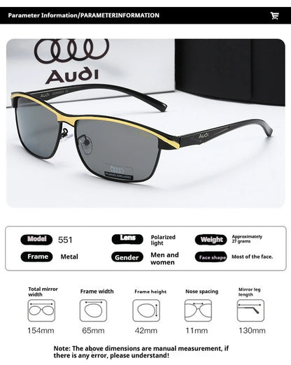 Audi Polarized Sunglasses – Men’s UV400 TAC Lens Anti-Glare Rectangle Frame for Driving, Cycling &amp; Travel