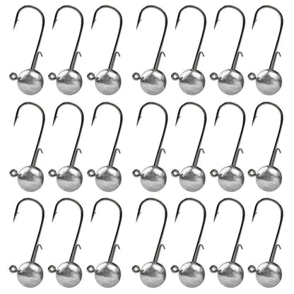 Round Ball Jig Heads – 50 Pack | High-Carbon Steel Hook | 2g–20g | Bass, Crappie &amp; Trout