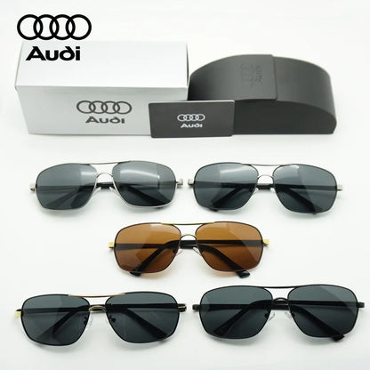 Audi Polarized Sunglasses – Unisex UV400 Square Aviator Alloy Frame Business &amp; Driving Shades