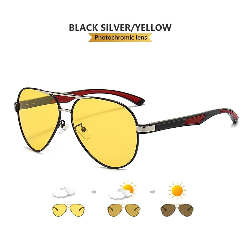 LIOUMO Luxury Photochromic Night Vision Sunglasses – Anti-Glare Chameleon Driving Glasses