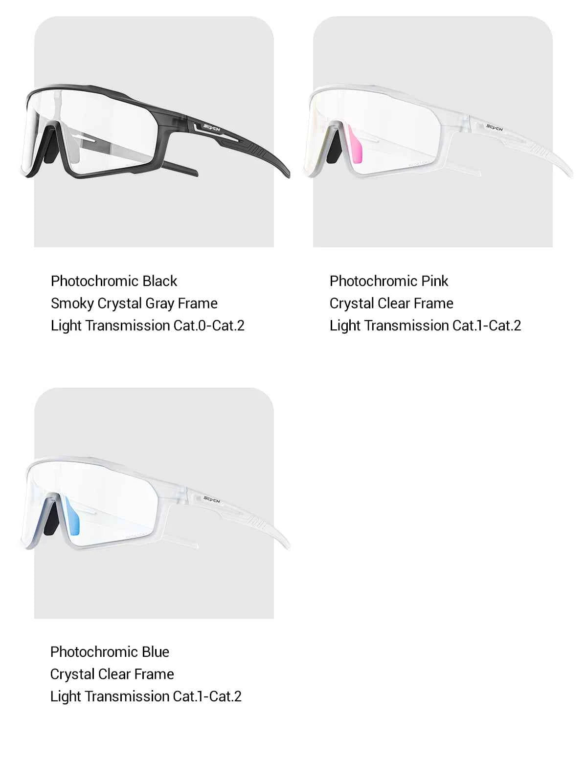 SCVCN Hiking Eyewear Photochromic Bike Cycling Sunglasses Men Outdoor Sports MTB UV400 Goggles Women Running Windproof Glasses