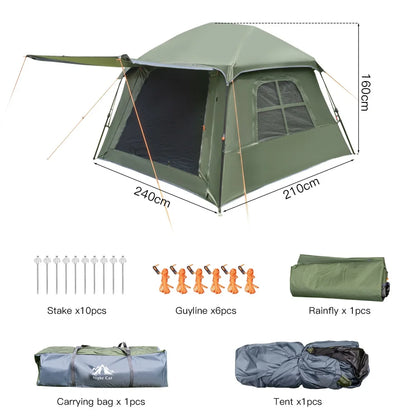 Night Cat 4-Person Blackout Pop-Up Camping Tent with Vestibule &amp; Rainfly