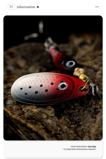 9g Rotating Fishing Bait Spoon Lure Metal Triple Hook Artificial Fish Wobbler Feeder for Enhanced Fishing Experience