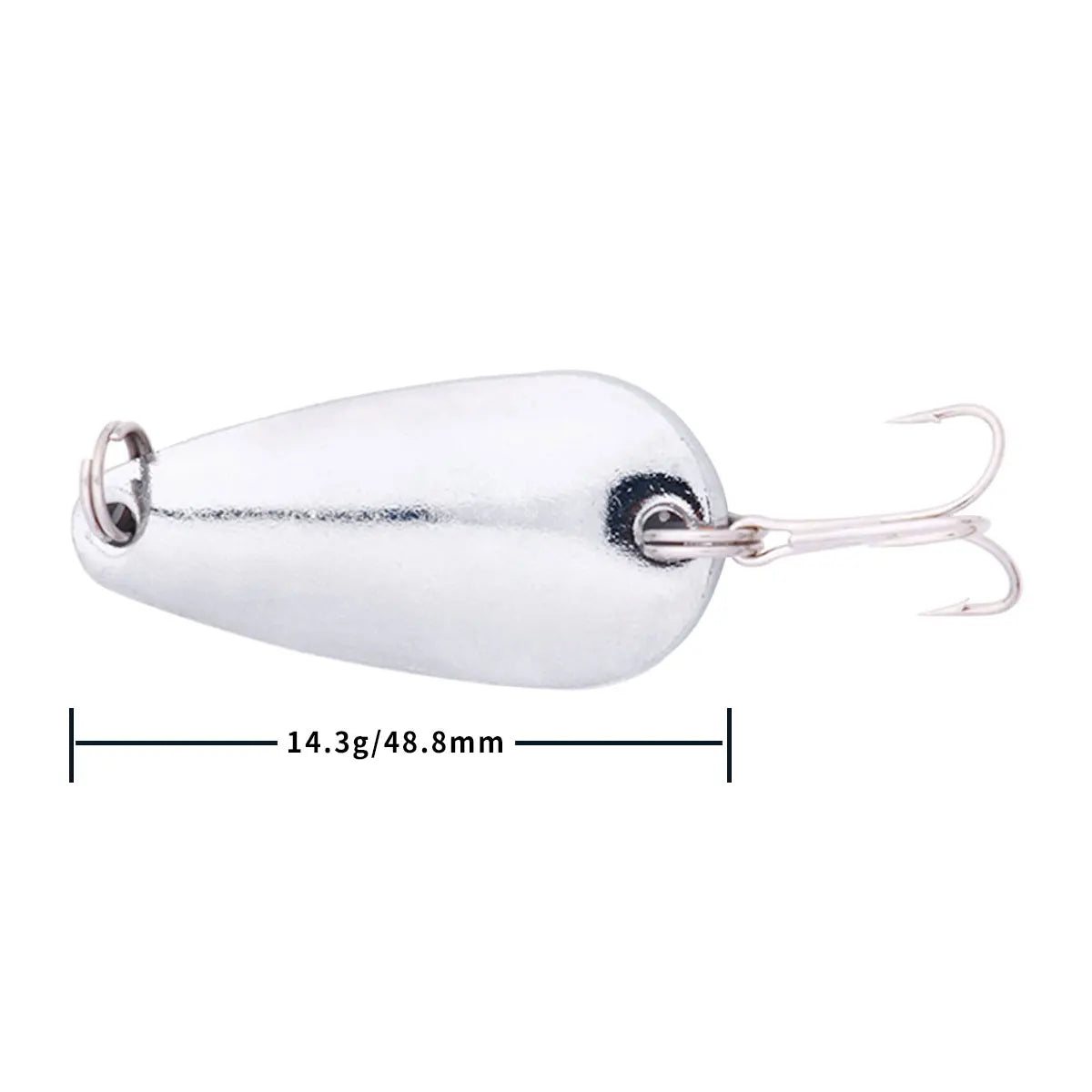 Metal Spoon Fishing Lure with Treble Hook – Gold &amp; Silver Jig Bait for Bass, Pike &amp; Perch
