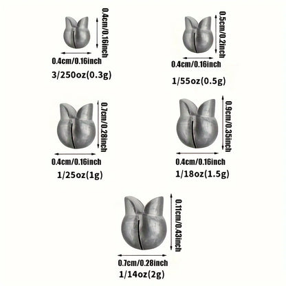 60/120pcs Fishing Weights Kit,Premium Split Shot Sinkers with 5 Versatile Sizes, Round Removable Design, Perfect for Freshwater