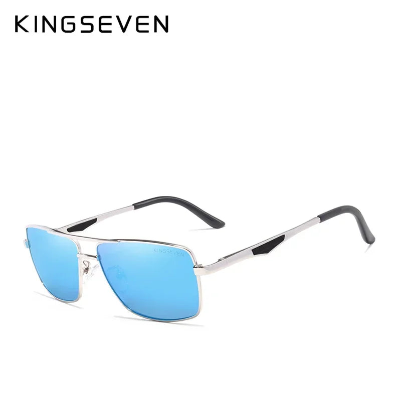 KINGSEVEN 7906 Polarized Sunglasses – Stainless Steel, Mirror, UV400, Men’s