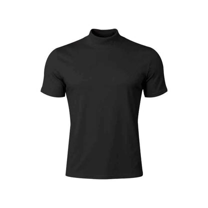 2025 compress sports Men T-shirt quick-dry Half High Collar Short Sleeve Pullover Tops Tight Breathable tops men Running T-shirt