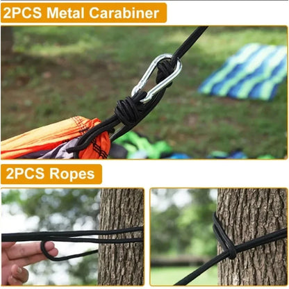 Camping Hammock with Tree Straps – Lightweight Nylon Hammock for Outdoor &amp; Indoor Use