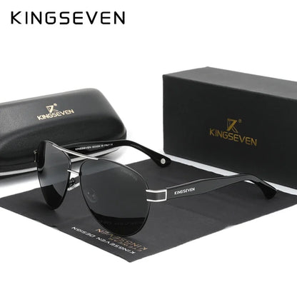 KINGSEVEN 7777 Polarized Pilot Sunglasses – Stainless Steel Frame, UV400, Unisex