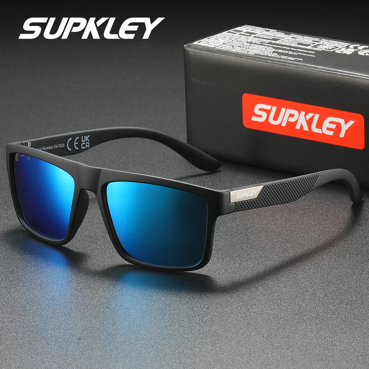 SUPKLEY Polarized Square Sunglasses – UV400, Lightweight Polycarbonate Frame, Unisex, 8 Colors