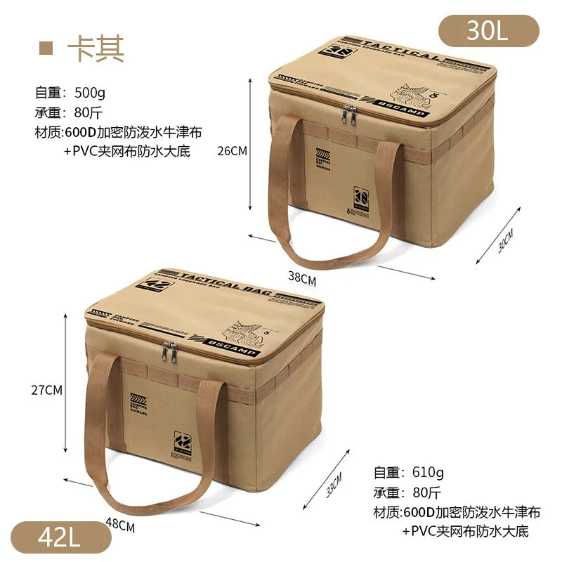 56L Waterproof Insulated Folding Camping Storage Box – Tactical Cooler &amp; Field Gear Organizer