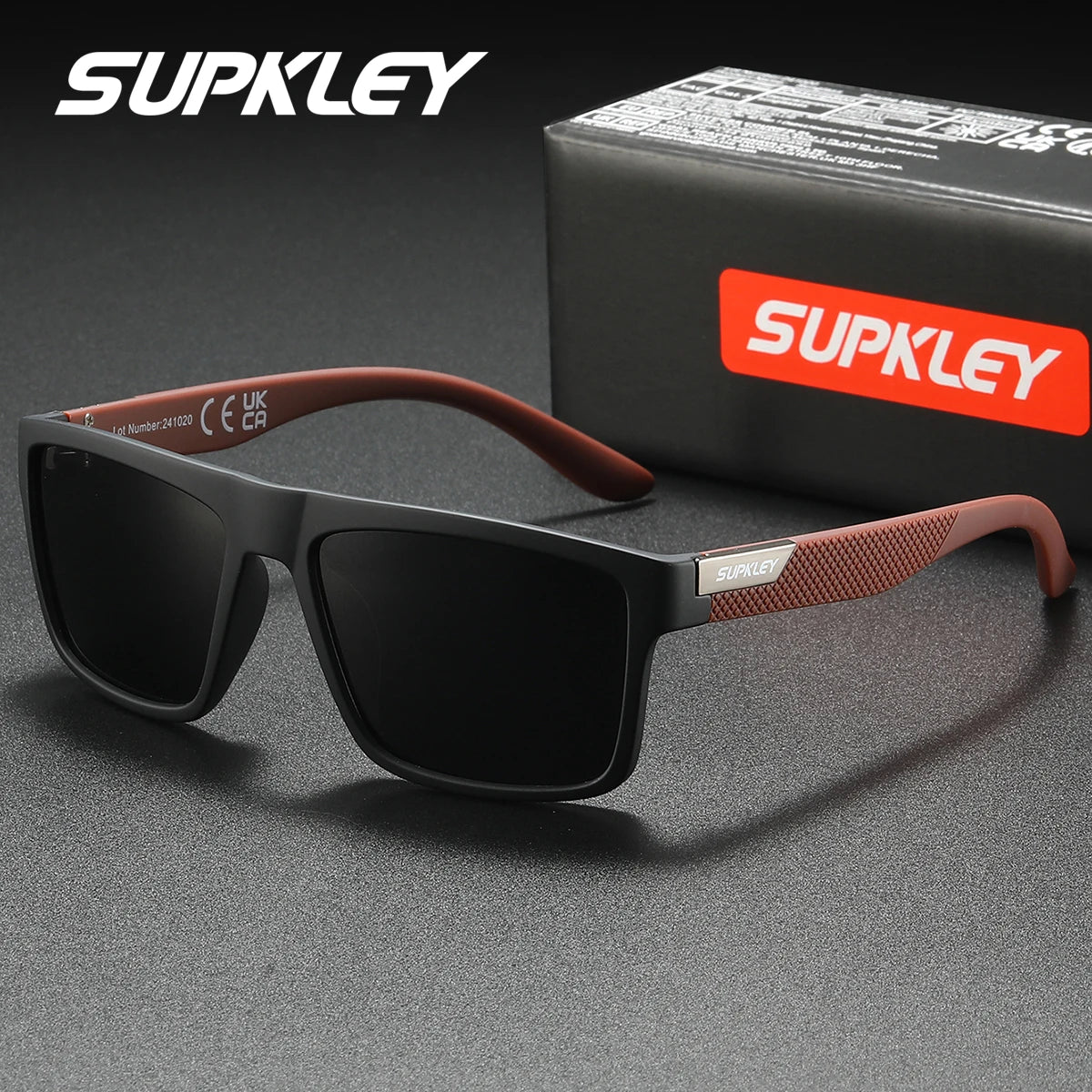 SUPKLEY Polarized Square Sunglasses – UV400, Lightweight Polycarbonate Frame, Unisex, 8 Colors