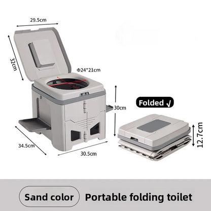 Folding Portable Camping Toilet – Odor-Proof | Adult Commode | Car Emergency &amp; Outdoor Use | 3 Colours