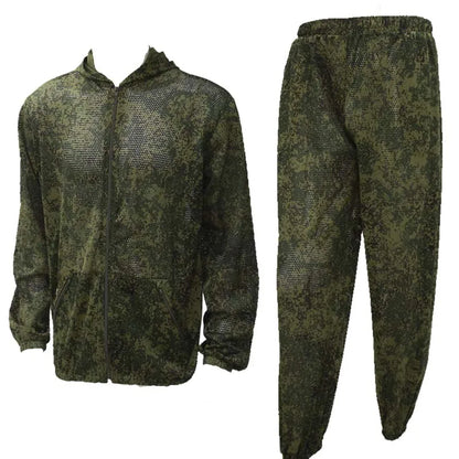 Mesh Ghillie Suit – Breathable Camo Hoodie &amp; Pants Set for Hunting, Fishing &amp; Tactical Use