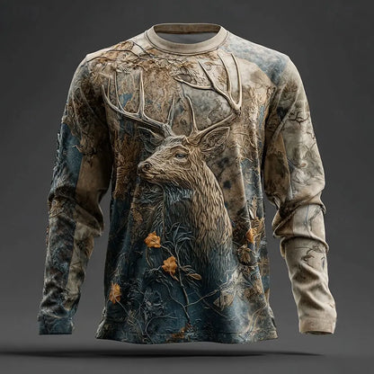 Men’s Camo Deer Print Long Sleeve Shirt | Nature Nest Supply