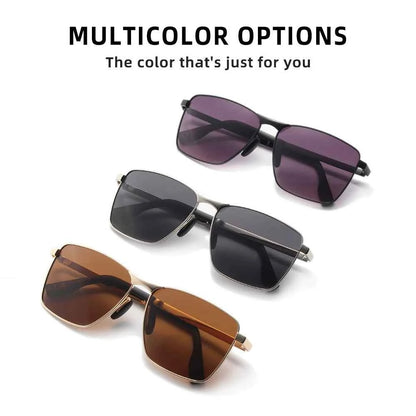 HOPE WOOD 7601 Polarized Rectangle Sunglasses – Alloy Frame, UV400, Unisex