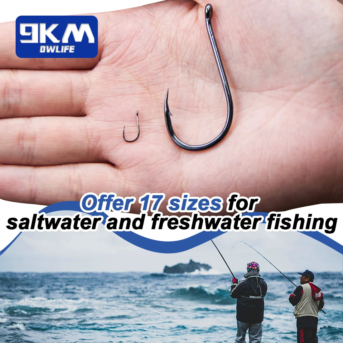 High Carbon Steel Circle Hooks – Barbed | Reversed Point | 17 Sizes | 50 &amp; 100 Pack | Freshwater &amp; Saltwater