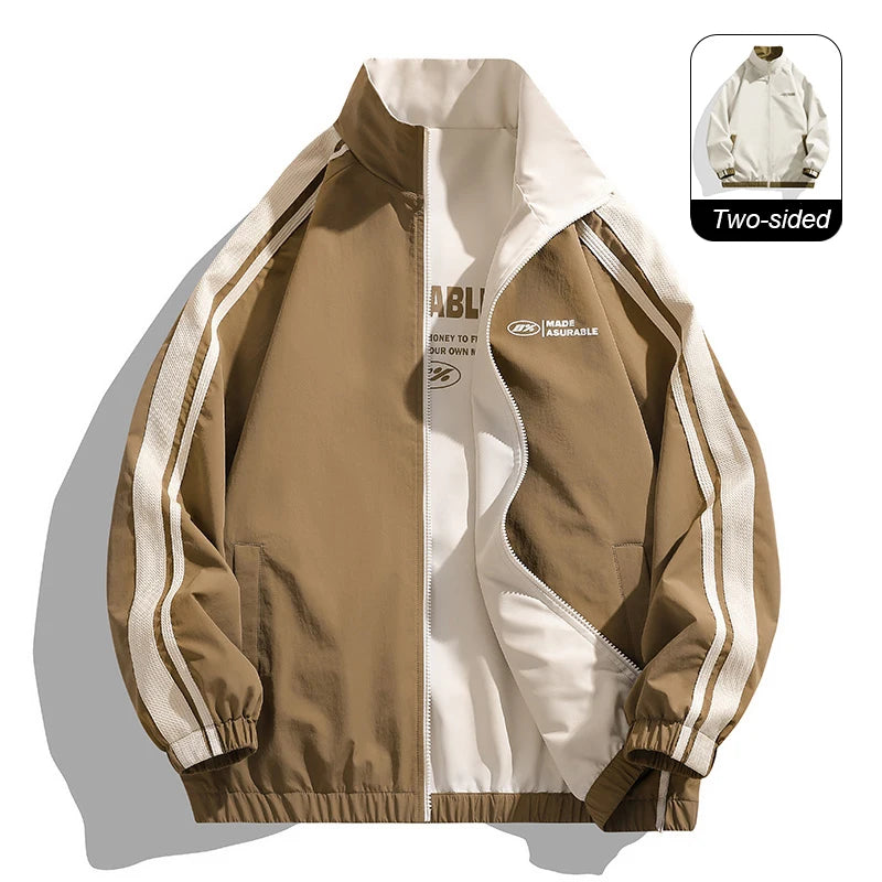 Ippolich Reversible Double-Sided Windbreaker Jacket – Waterproof Windproof Unisex Outdoor Coat for Camping &amp; Hiking (M–4XL)