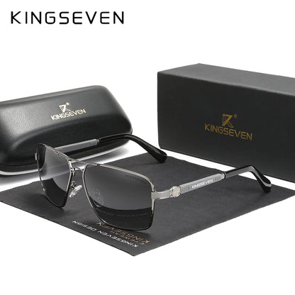 KINGSEVEN 7790 Polarized Square Sunglasses – Alloy Frame, UV400, Photochromic Options