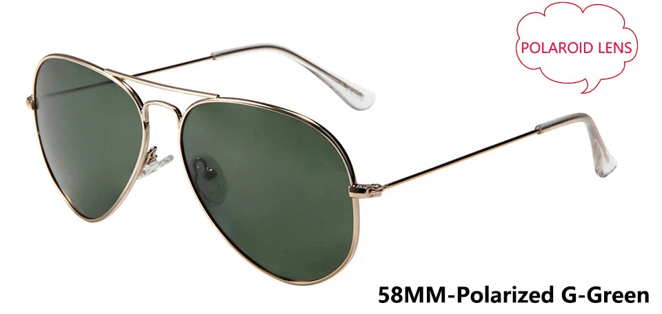 Pilot Mirror Sunglasses UV400 – Tempered Glass &amp; TAC Polarized Lens, 55mm &amp; 58mm
