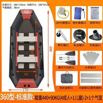 New 1.75~3.6m Inflatable Fishing Boat PVC 0.7mm Thickened Kayak Canoe Boat Sea Drifting Boat Rubber  Kayak Canoe Boat Drifting Boats