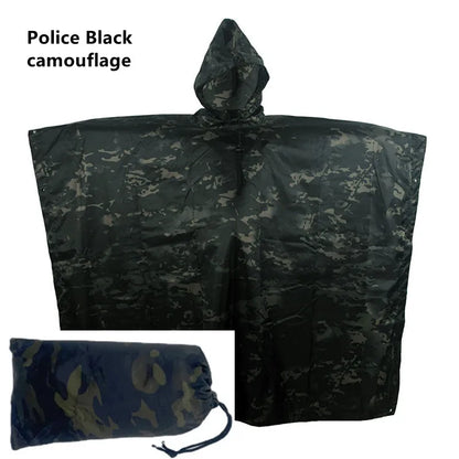 Camouflage Waterproof Poncho – Multifunctional Rain Cover for Camping &amp; Hunting