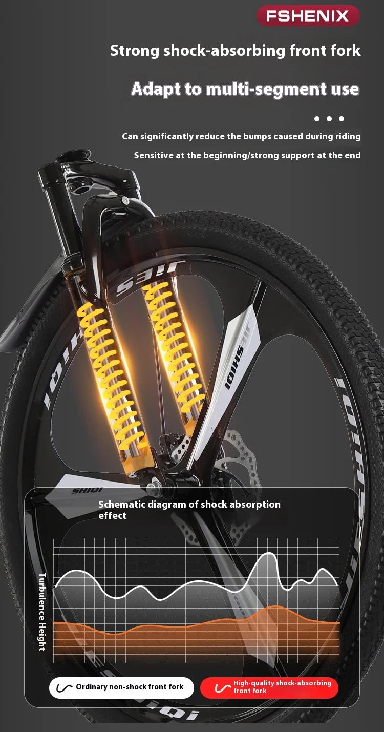 Adult wholesale mountain bikes, 24-inch and 26-inch, shock-absorbing, 21-speed off-road bikes, and college student bicycles