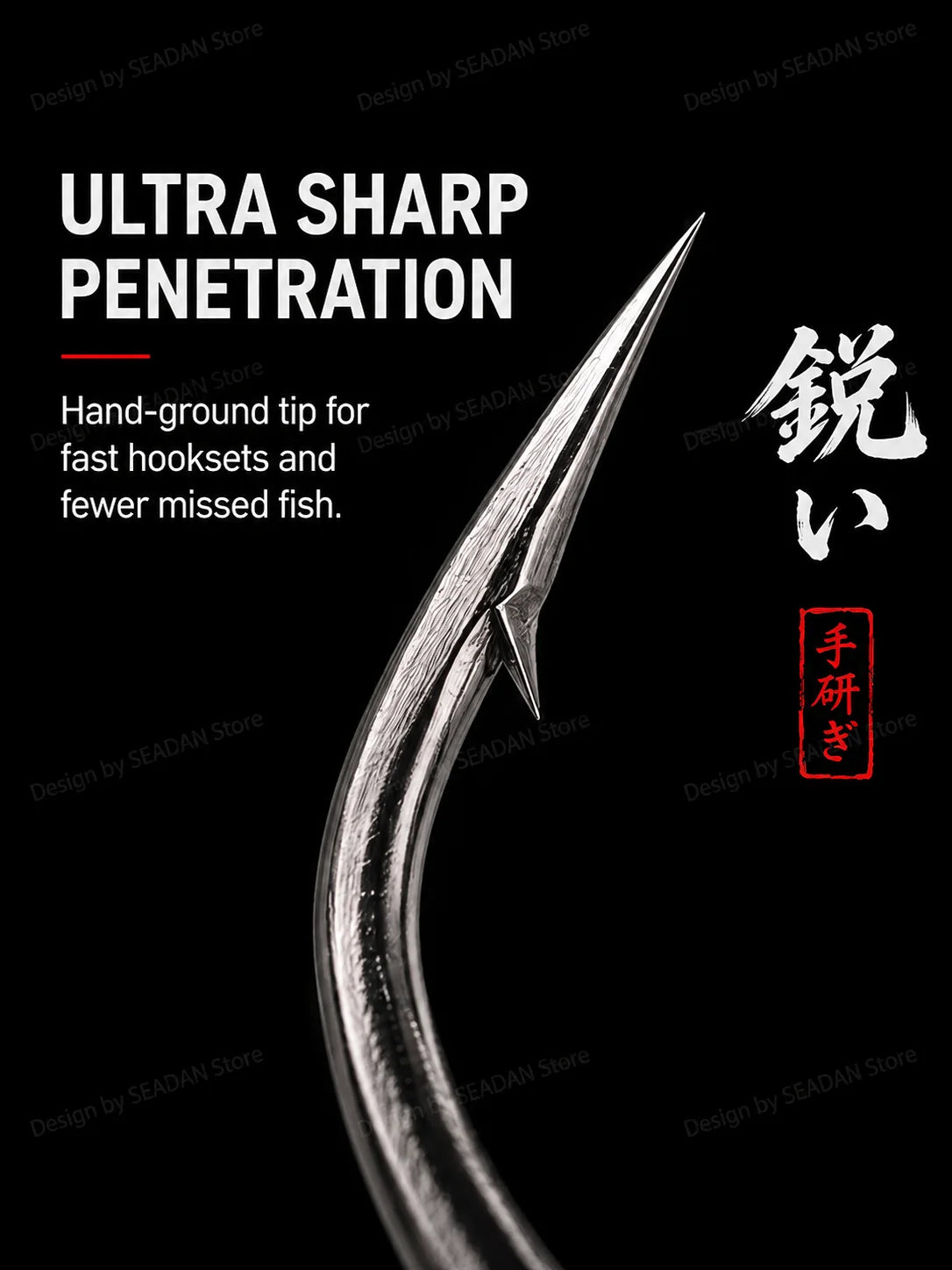 Hopeblaze Tube Eye Iseama Fishing Hooks – High Carbon Steel, Sizes 3