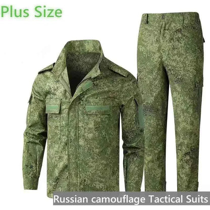 Russian Camouflage Tactical Suit Combat Uniform Men Field Training Clothes Outdoor Hunting Ghillie Suit Jacket Pants Plus Size