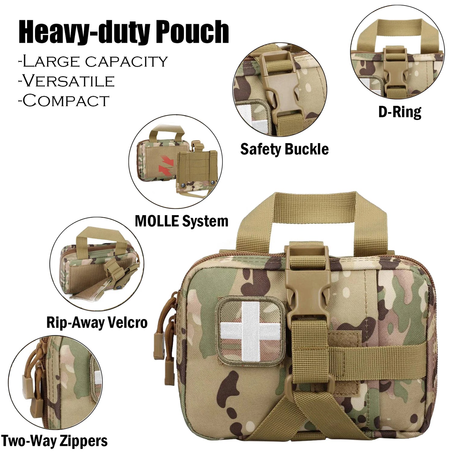 First Aid bag Upgrade Tactical EMT Pouch Rip Away Mole Medical kit IFAK Tear-Away Travel Outdoor Hiking emergency Survival kit