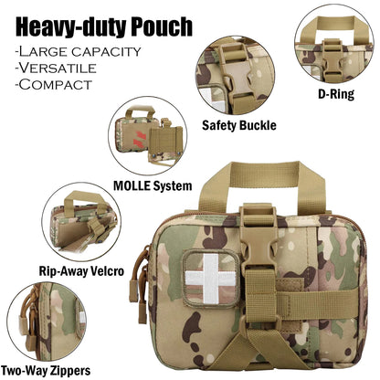 First Aid bag Upgrade Tactical EMT Pouch Rip Away Mole Medical kit IFAK Tear-Away Travel Outdoor Hiking emergency Survival kit