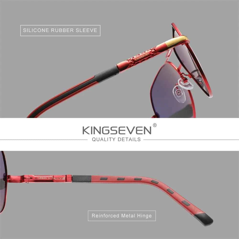 KINGSEVEN 7252 Pilot Sunglasses – Aluminium-Magnesium, Polarized Mirror, Anti-Reflective, Unisex