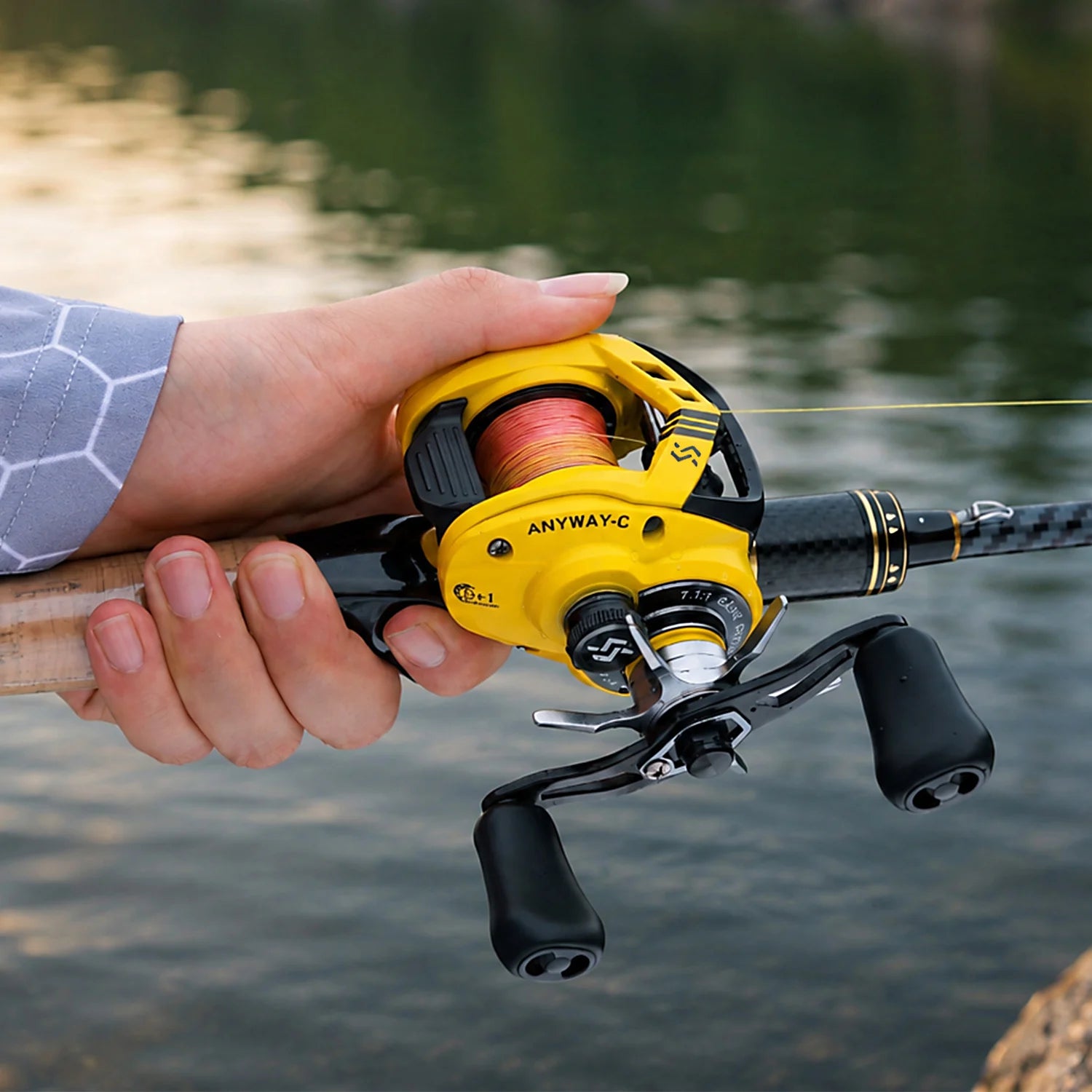 Sougayilang 107-DC Baitcasting Reel – iDC Electronic Brake 7.1:1 Gear Ratio 6+1BB 15KG Drag Saltwater &amp; Freshwater