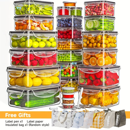 48Pcs BPA-Free Food Storage Set - 24 Airtight Containers &amp; Lids with Labels for Pantry, Travel, Kitchen Organization
