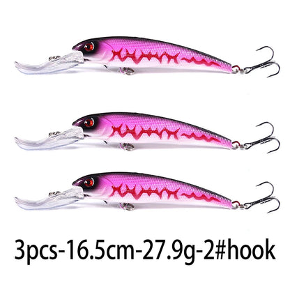165mm 28g Deep Diving Minnow Fishing Lure – Hard Bait Wobbler for Bass, Pike &amp; Sea Fishing