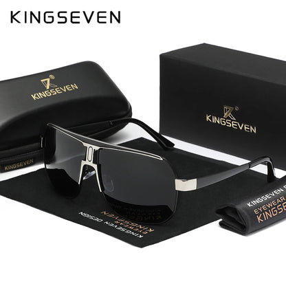 KINGSEVEN Polarized Square Oversized Sunglasses – UV400 Alloy Frame for Men &amp; Women