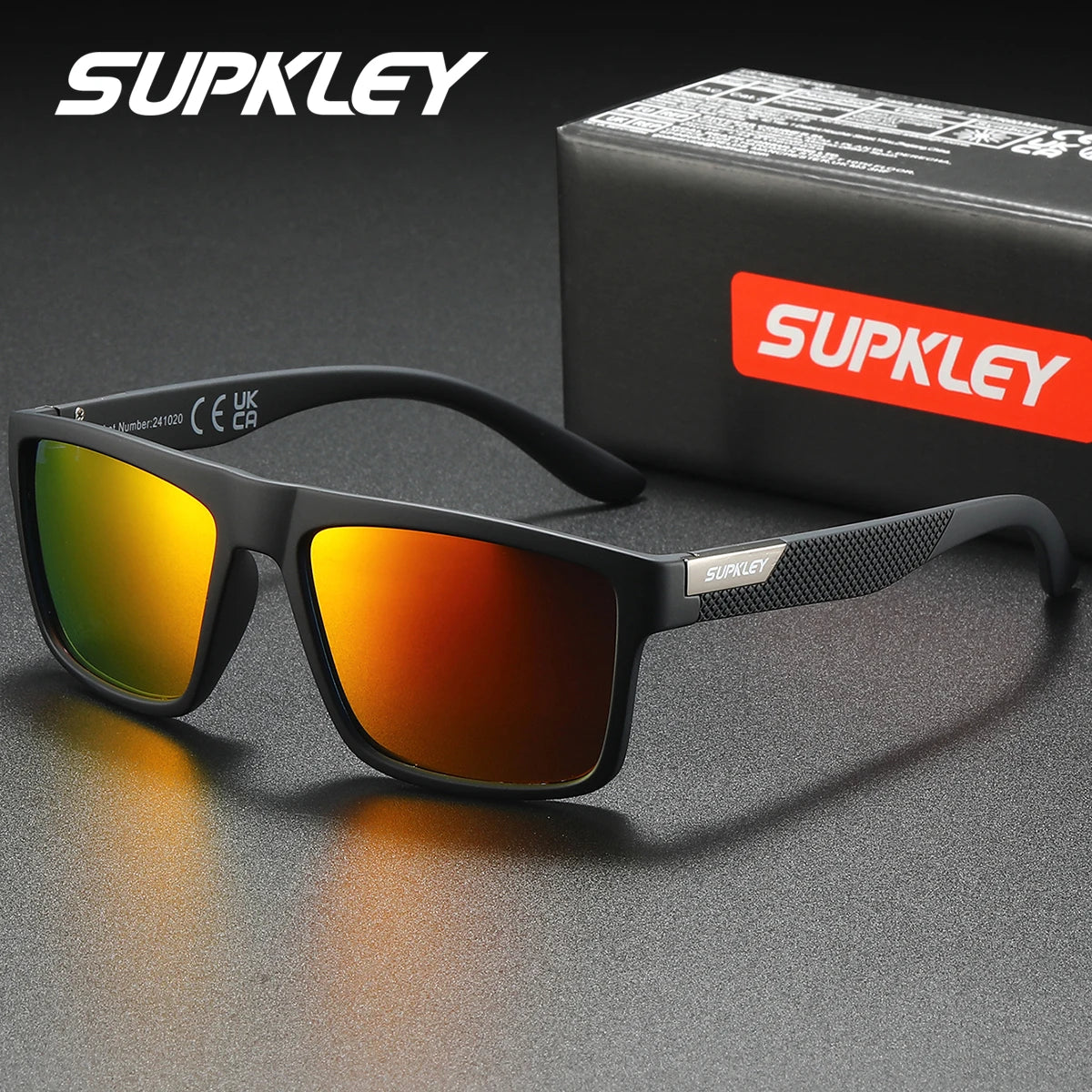 SUPKLEY Polarized Square Sunglasses – UV400, Lightweight Polycarbonate Frame, Unisex, 8 Colors
