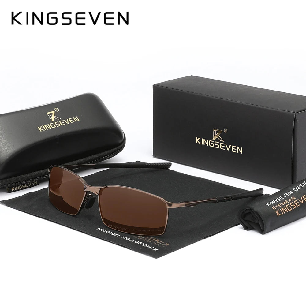 KINGSEVEN Fashion Alloy Frame Sunglasses – UV400 Polarized Rectangle