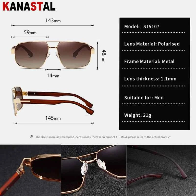 KANASTAL S15107 Polarized Goggle Sunglasses – Metal Frame, UV400, Unisex