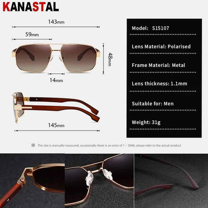 KANASTAL S15107 Polarized Goggle Sunglasses – Metal Frame, UV400, Unisex