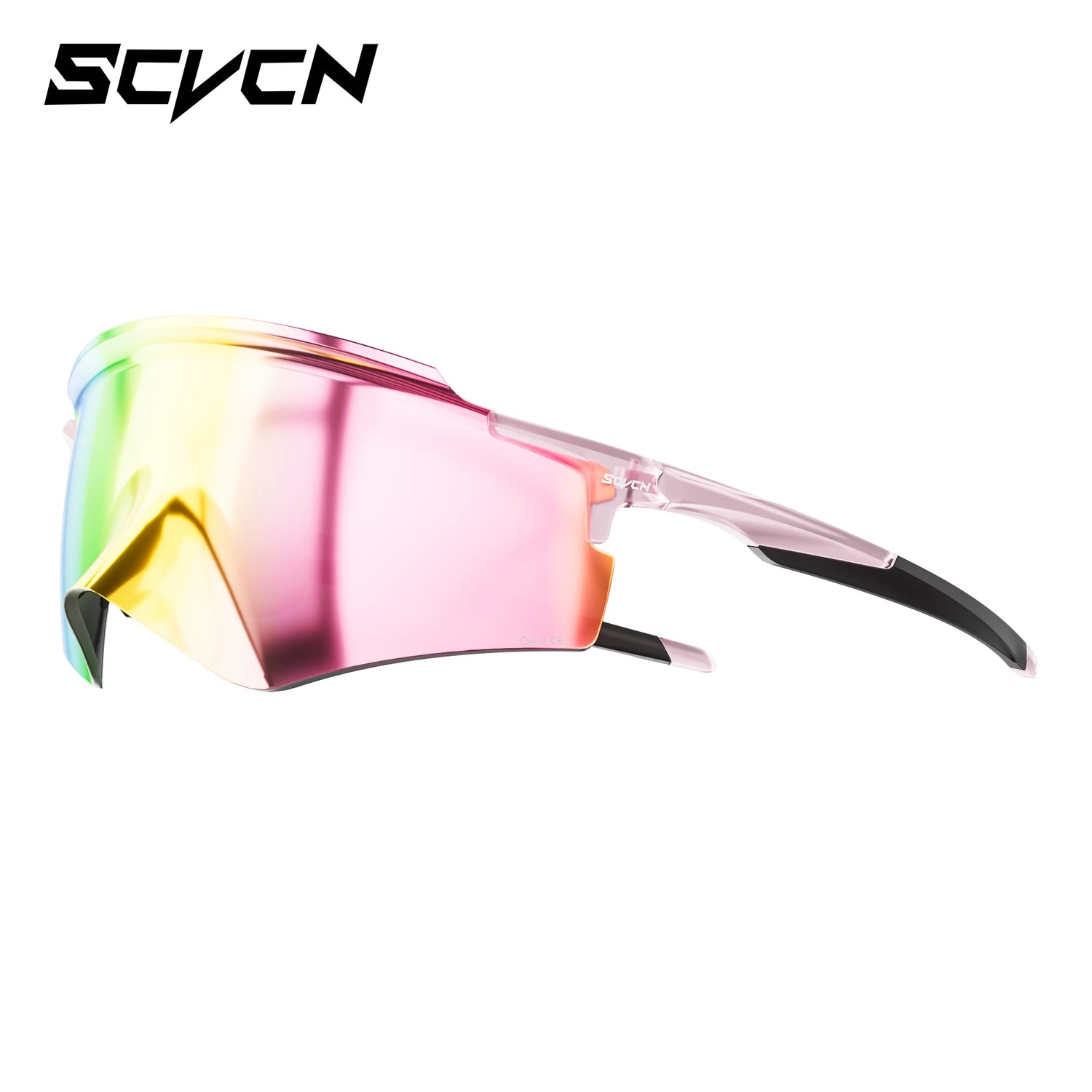 SCVCN Cycling Sunglasses – UV400 Waterproof Photochromic TR-90 Frame 146mm Wide Lens for MTB, Running &amp; Outdoor Sport
