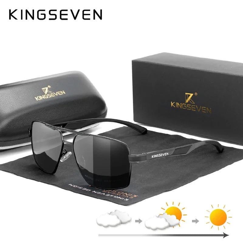 KINGSEVEN K7719 Polarized Rectangle Sunglasses – Aluminum Frame, UV400, Photochromic Options