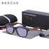 BARCUR Black Walnut Wood Polarized Sunglasses – UV400 Oval Frame, Unisex