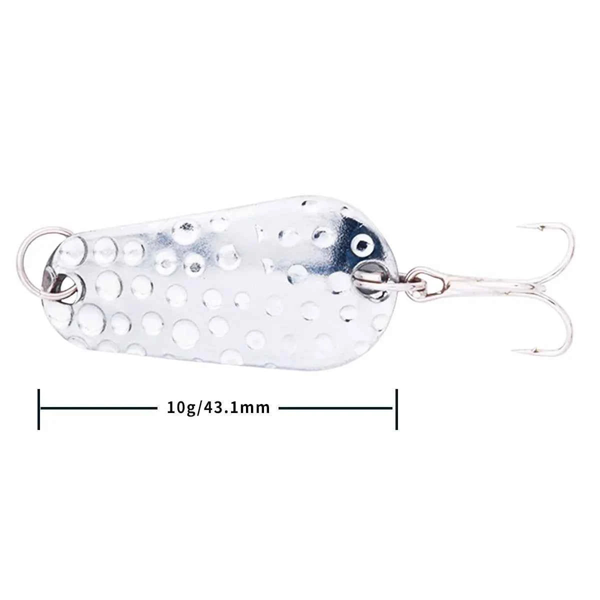 Metal Spoon Fishing Lure with Treble Hook – Gold &amp; Silver Jig Bait for Bass, Pike &amp; Perch